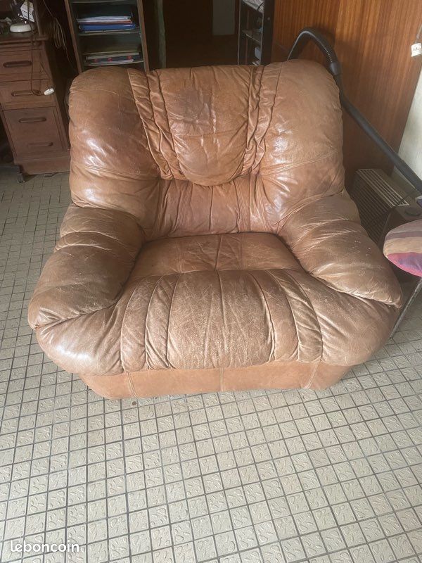 Canapé et 2 fauteuils en cuir (image 3)