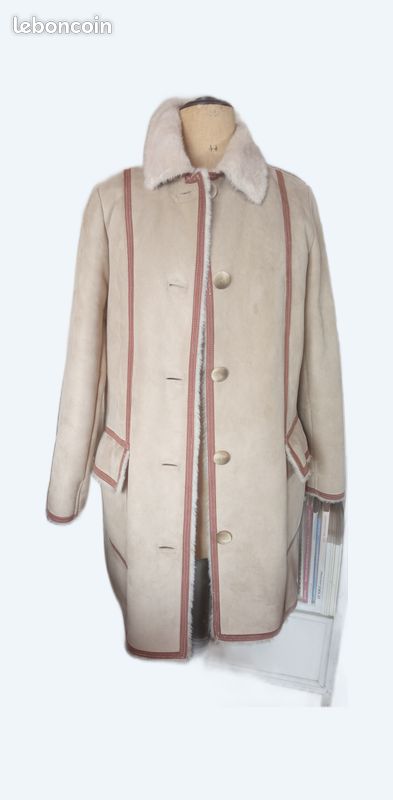 Manteau fourré imitation daim (image 1)