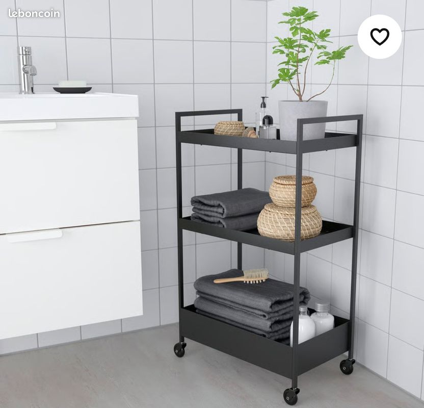 Étagère noire à roulettes Ikea (image 4)