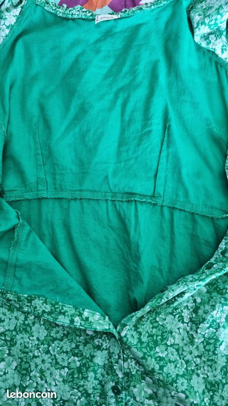Robe boutonnée col V manches ballons PIMKIE taille 38 (image 9)
