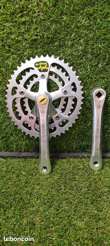 Pédalier alu Stronglight PEUGEOT 48x38 ancien velo course Randonn