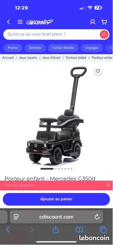 Pousse-pousse Mercedes noir Jeux Jouets