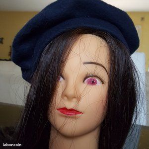 Béret bleu marine polaire fait main femme (image 1)