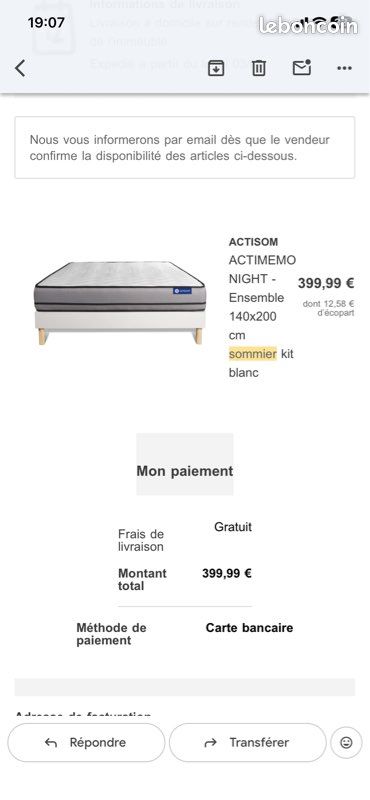 Matelas et sommier 140 200 (image 1)