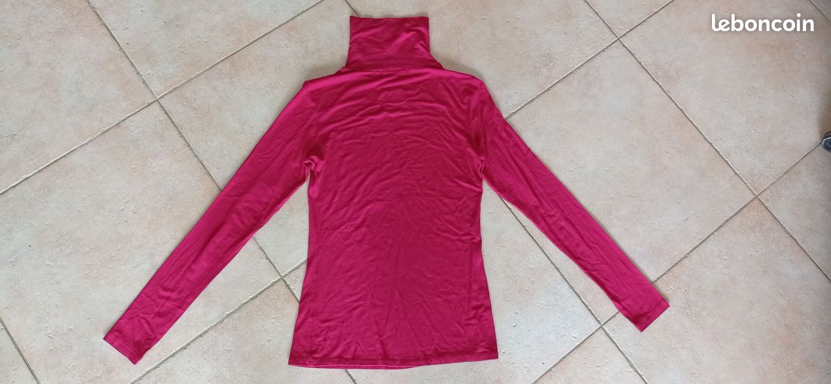 Sous pull col roulé femme rose fuchsia T 38 Mim Vêtements