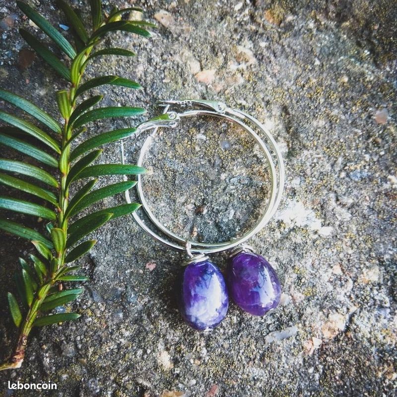 Boucles avec améthyste, Boucles d'oreilles pour femmes,boucles d'oreilles avec pierre naturelle (image 1)