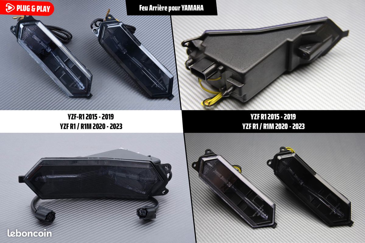 Feu Arrière LED Pour Yamaha YZF R1 2004 2005 2006 - Type A, Design Intégré Élégant Et Étanche