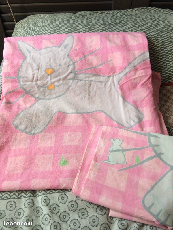 Drap plat et taie (image 1)