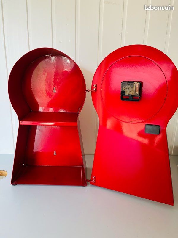 Horloge Armoire Métal Rouge Ikea PS Design Thomas Sandell Suède Années 90 (image 10)