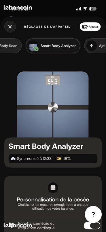 Balance Connectée WITHINGS Smart Body Cardio - Maroc