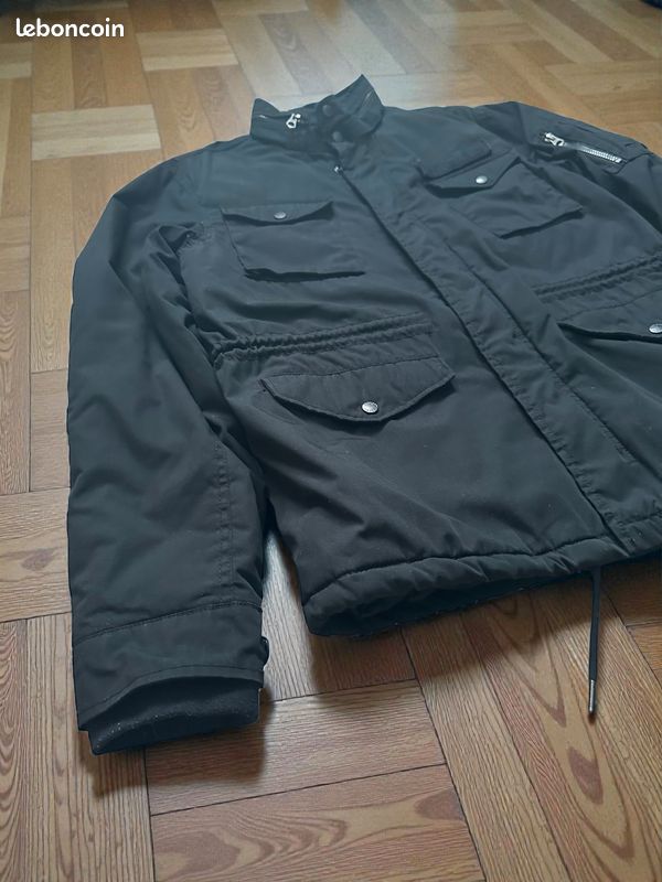 Veste Utilitaire Militaire Nolita NYC - Noire, Médailles Amovibles, Taille S/M, Made In Italy