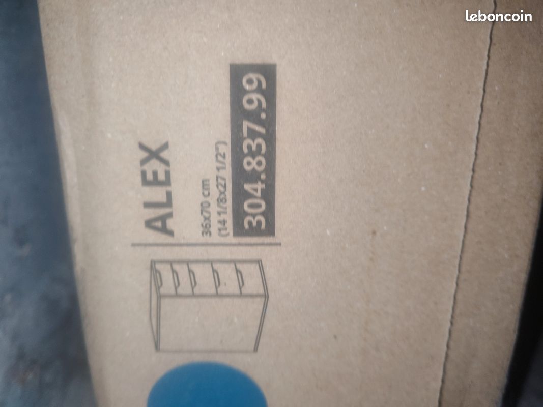 Caisson de bureau bleu ALEX IKEA (image 2)