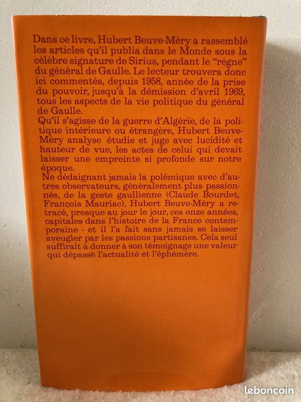 « Onze ans de règne 1958 - 1969 » - Hubert BEUVE-MERY (image 2)
