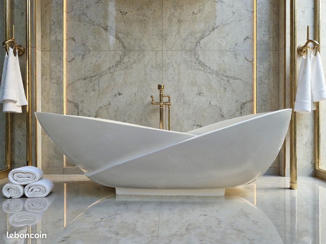 đ Baignoire Ăźlot en pierre au design exclusif â Forme unique et allure luxueuse *"Capucine" (image 1)