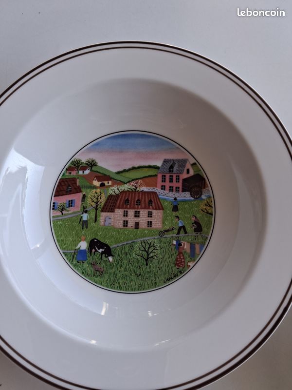 Assiette Creuse Villeroy & Boch Design Naïf - Motif Chasseur - 22,1 Cm - Neuf