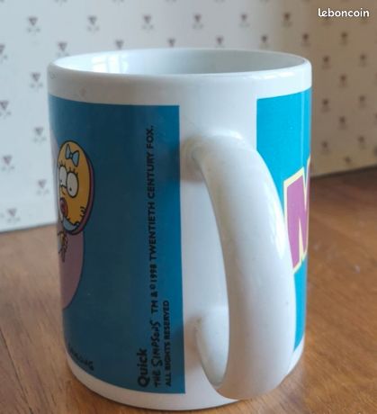 Mug Vintage Maggie Simpsons édition Quick 1998 - Céramique Bleue, Occasion Très Bon état