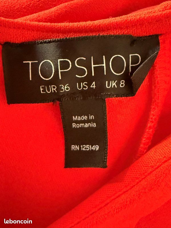 Robe rouge orangé taille 36 (image 4)