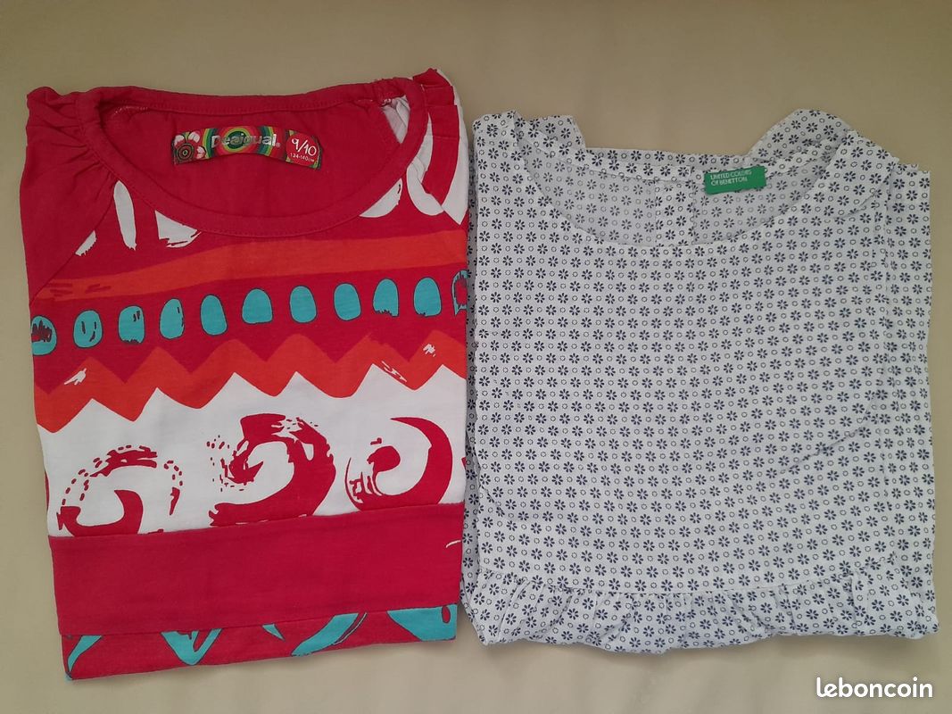 Lot 2 hauts MC Desigual/Benetton 10ans - cormas (image 1)