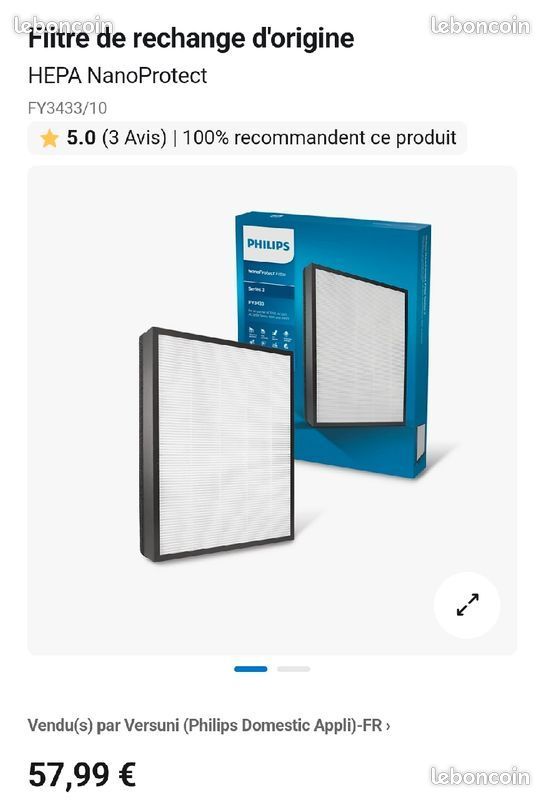 Comedes Filtre compatible avec Philips AC3256 et AC3259 purificateur d'air | Filtre HEPA et Filtre à charbon actif | Utilisable pour remplacer Philips FY3433/10 et FY3432/10