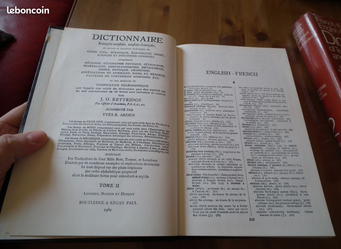 Dictionary of technical Terms and Phrases par J. O. Kettridge et Yves R. Arden. London. 1980. 2 volumes (image 16)