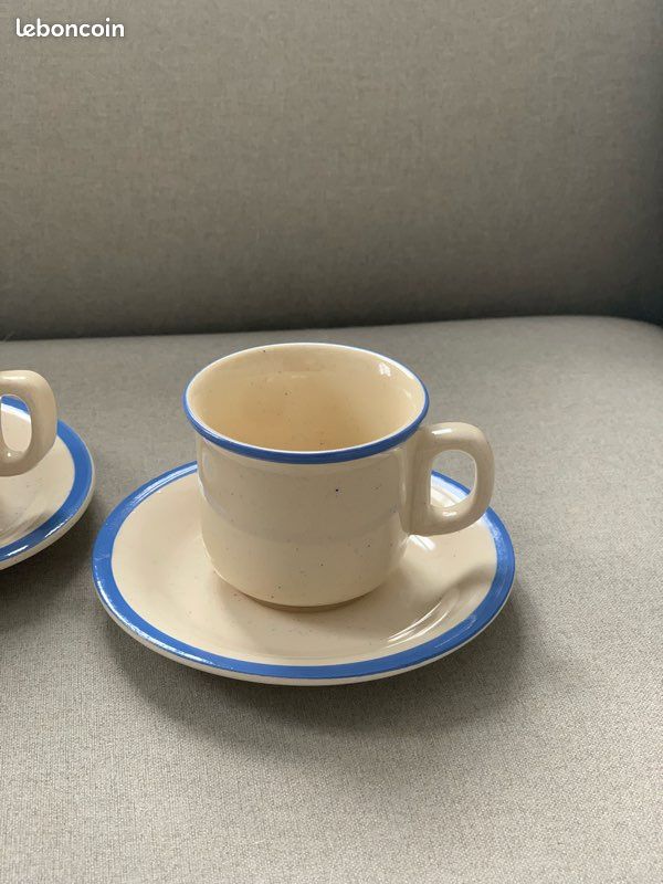 Lot De 3 Pièces Denby Echo Blue Années 70 – Tasse, Soucoupe, Assiette – Très Bon état