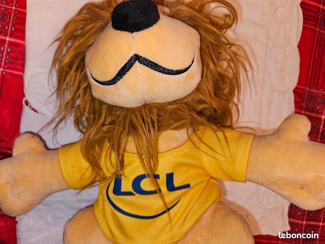 PELUCHE MASCOTTE PUBLICITAIRE lion LCL Crédit Lyonnais Ajena Tour de