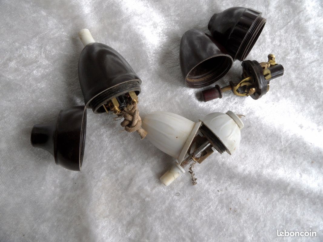 Poire électrique ancienne , lot de trois , bakélite (image 6)