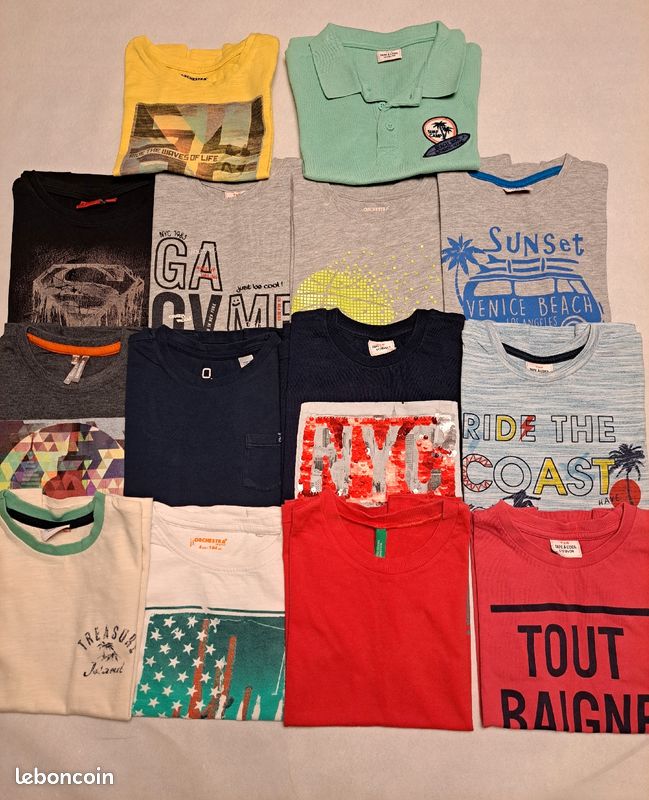 Lot de 14 t-shirts garçon- Taille 4 ans (image 1)