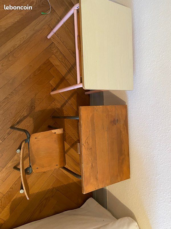 Table bureau enfant avec chaise vintage (image 2)