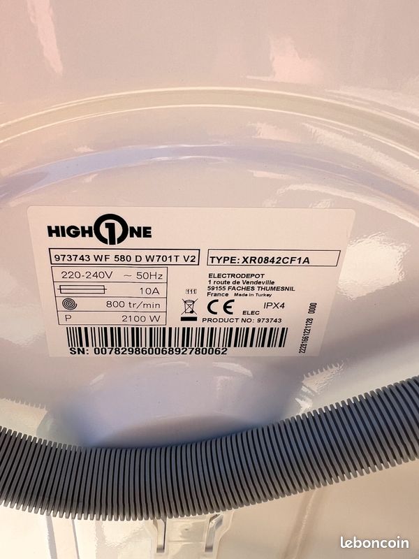 Machine à laver High one 510 C neuve - Électroménager