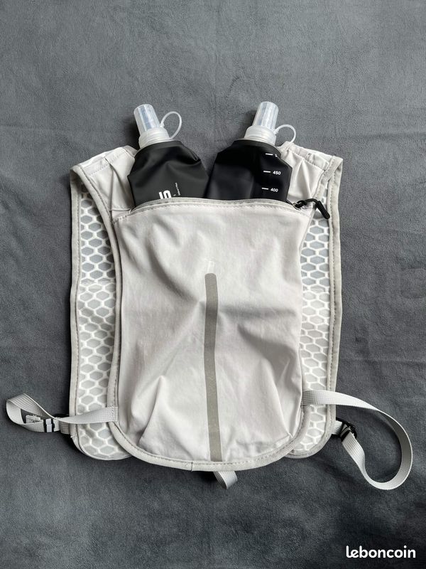 Gilet D'Hydratation Running – 2 Gourdes De 500 Ml, Léger, Réfléchissant, Respirant, Homme/Femme, Pour Marathon Et Trail