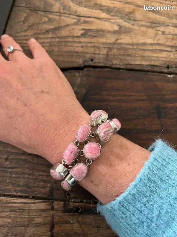 Magnifique bracelet argent et rhodochrosites (image 9)