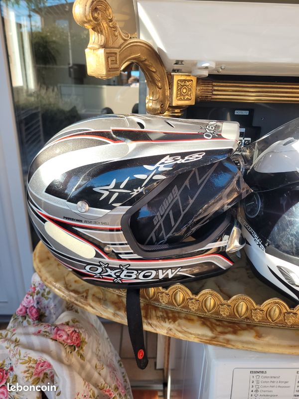 Casque moto / cross Oxbow noir gris rouge (image 2)