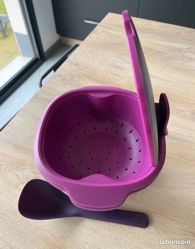 Tupperware 3-en-1 Violet Avec égouttoir – Très Bon état – Made In France