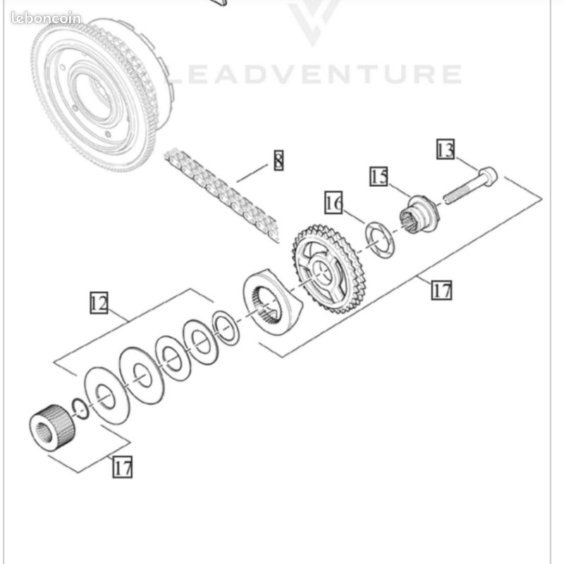 Kit compensateur Harley Davidson M8 40100076A 83936-09A Touring Softail Bagger S ST Milwaukee8 (image 2)