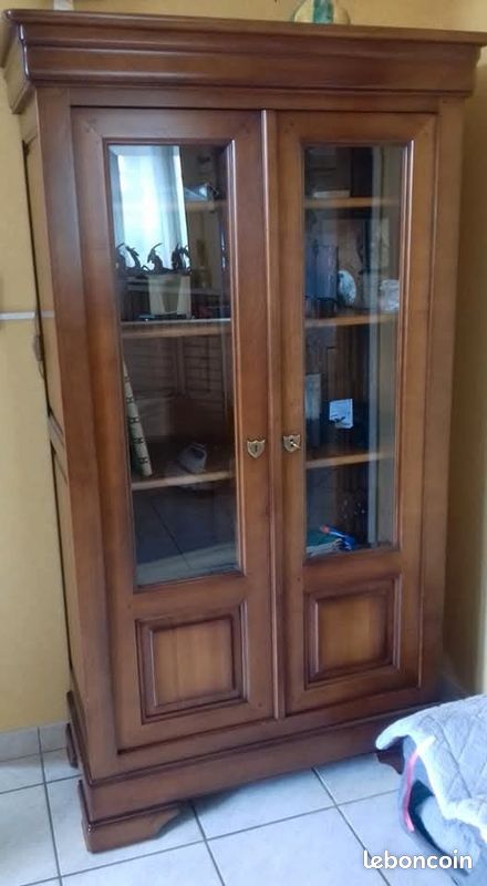 Meuble vitrine merisier (image 3)