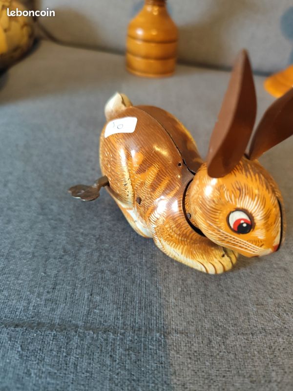Jouet En Bois Ancien Lapin Sauteur CIJ Vintage
