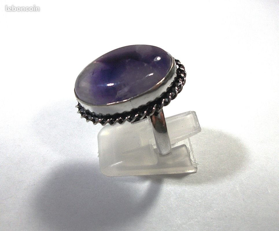 Bague améthyste plaqué argent 925 (image 3)