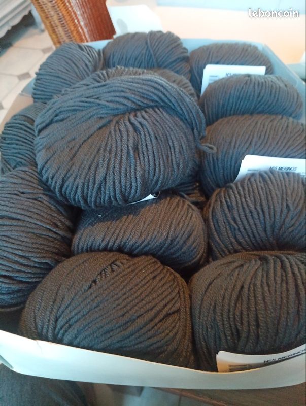 Lot De 5 Pelotes Laine 50% Mérinos - Couleur Taupe - Fabriqué En France - Pour Tricot/crochet