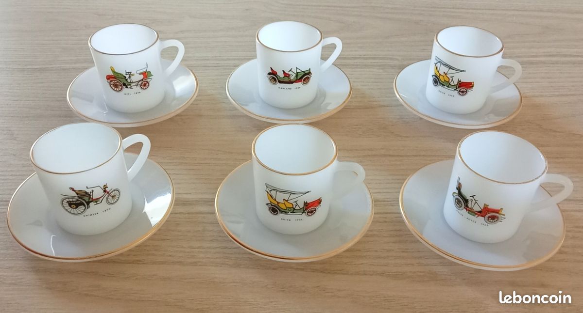 6 tasses Arcopal fleuries vintage - Arts de la table