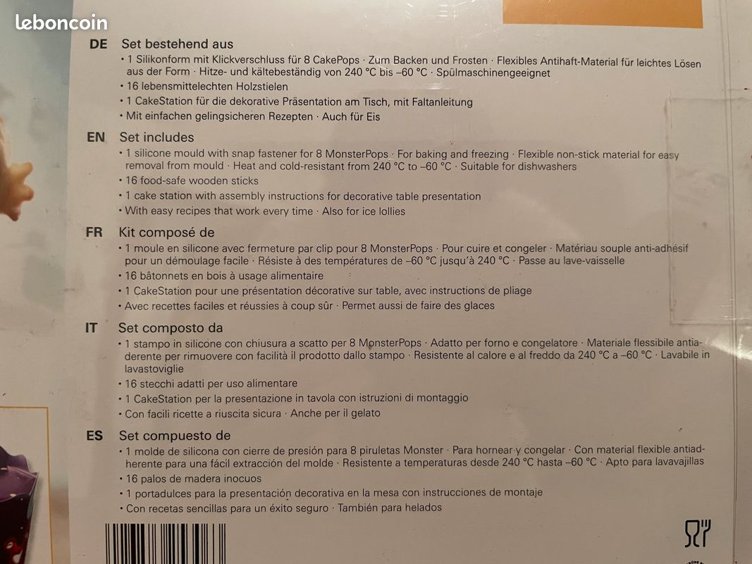 Moule MonsterPops Birkmann pour petits gâteaux sur bâtonnets - NEUF (image 3)
