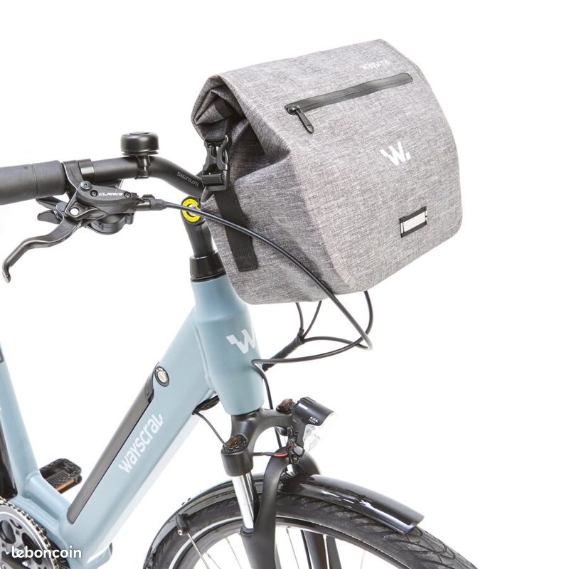 Sacoche Guidon Vélo 2,4L AWELUX - Sac Avant VTT Route Électrique Avec Bandoulière Amovible Gris