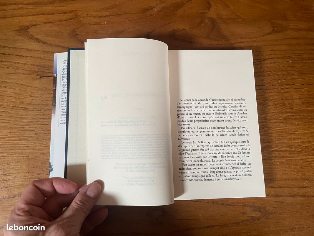 Anne Michaels La mémoire en fuite Édition 1999 (image 4)