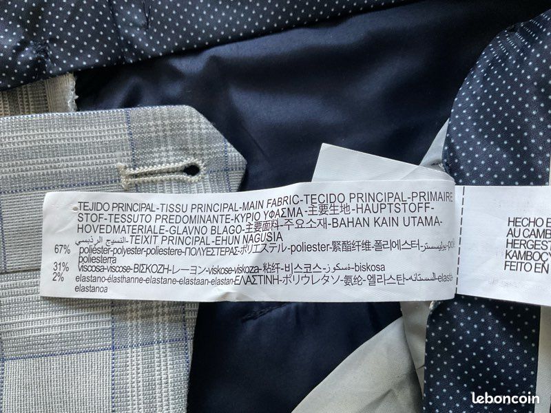 Pantalon Habillé Homme Gris Clair Zara - Taille 38 - Coupe Chino, Matière Stretch - Occasion Parfait état
