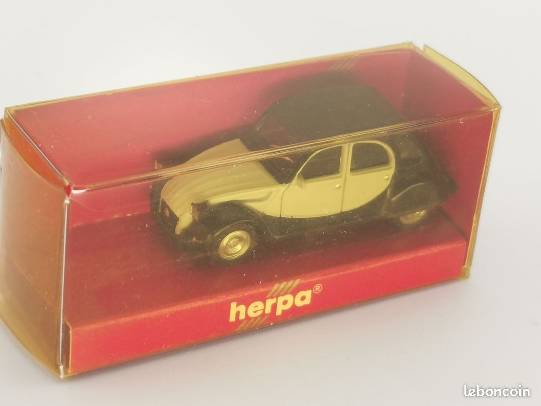 Herpa Modèle réduit Citroën 2CV décapotable, Rose Clair, Miniature à l'échelle 1:87, pièce de Collection, Made in Germany, modèle en Plastique