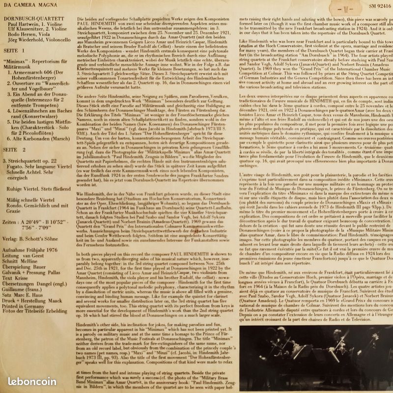 W.A. MOZART SYMPHONIES CONCERTANTES (Disque vinyle) (image 2)