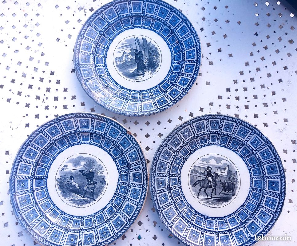 Assiettes parlantes J.Vieillard - Bordeaux XIX eme (image 2)
