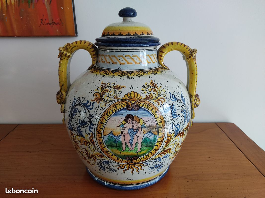ENORME POTICHE en CERAMIQUE ITALIENNE ART DECO (image 1)