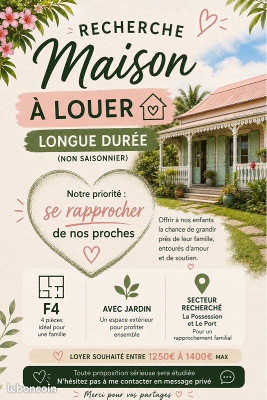 Maison 4 pièces 100 m² · à La Possession · 100 m² · 1 350 €/mois