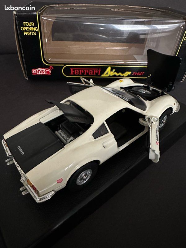 Ferrari Dino 246 GT (Blanche, #358) 1/18 ANSON - Miniature De Collection Sans Boîte